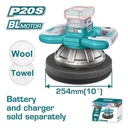 POLICHADORA ORBITAL INALAMBRICA 254MM 20V BATERIA Y CARGADOR NO INCLUIDO  INDUSTRIAL SUPER TOTAL (TOPLI202548)