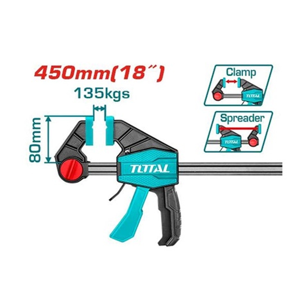 PRENSA SARGENTO DE BARRA 80X450 MM INDUSTRIAL TOTAL  (THT1346801)