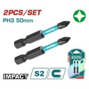 PUNTAS TALADRO DOBLE  IMANTADA 50MM (+) (+) JUEGO X 2 PZS INDUSTRIAL SUPER TOTAL (TACIM71PH350)