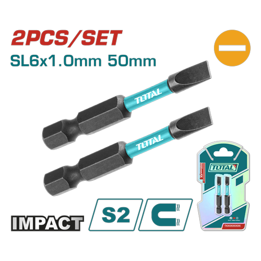 PUNTAS TALADRO IMANTADA 50MM (-) (-) JUEGO X 2 PZS INDUSTRIAL SUPER TOTAL (TACIM71SL650)