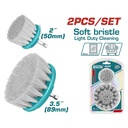 SET DE CEPILLO PARA TALADRO 3,5" JUEGO X 2 PCZ  CERDA SUAVE INDUSTRIAL SUPER TOTAL (TACS3235)