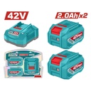 KIT DE 2 BATERIAS 2.0AH + CARGADOR DE  42V INDUSTRIAL TOTAL (UTFBCPM20221)