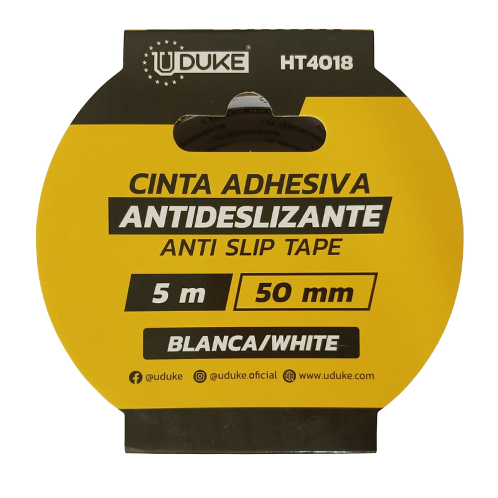CINTA ADHESIVA ANTIDESLIZANTE 2 X 5 MTS REFLECTIVA BLANCA UDUKE (HT4018)