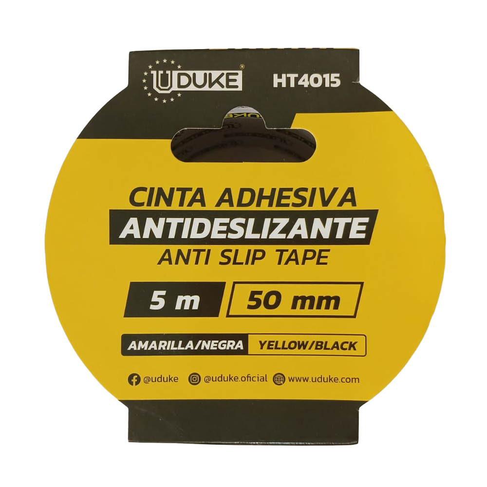 CINTA ADHESIVA ANTIDESLIZANTE 2 X 5 MTS AMARILLA Y NEGRA UDUKE (HT4015)