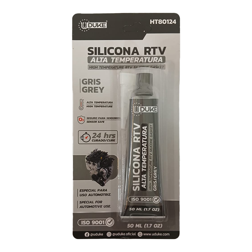 SILICONA UDUKE 50 ML RTV GRIS ALTA TEMPERATURA AUTOMOTRIZ (HT80124)