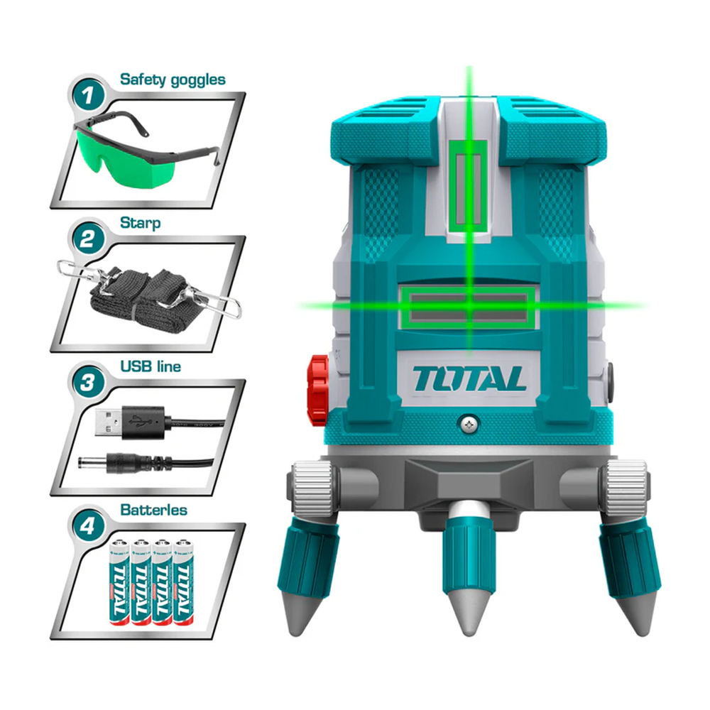 NIVEL LASER 30 MTS INDUSTRIAL AUTONIVELANTE LASER VERDE TOTAL (TLL305205)