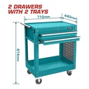 CARRO PARA HERRMIENTAS 2 BANDEJAS ( 71.2X44X69,4CM) INSDUSTRIAL SUPER TOTAL (THPTC201)