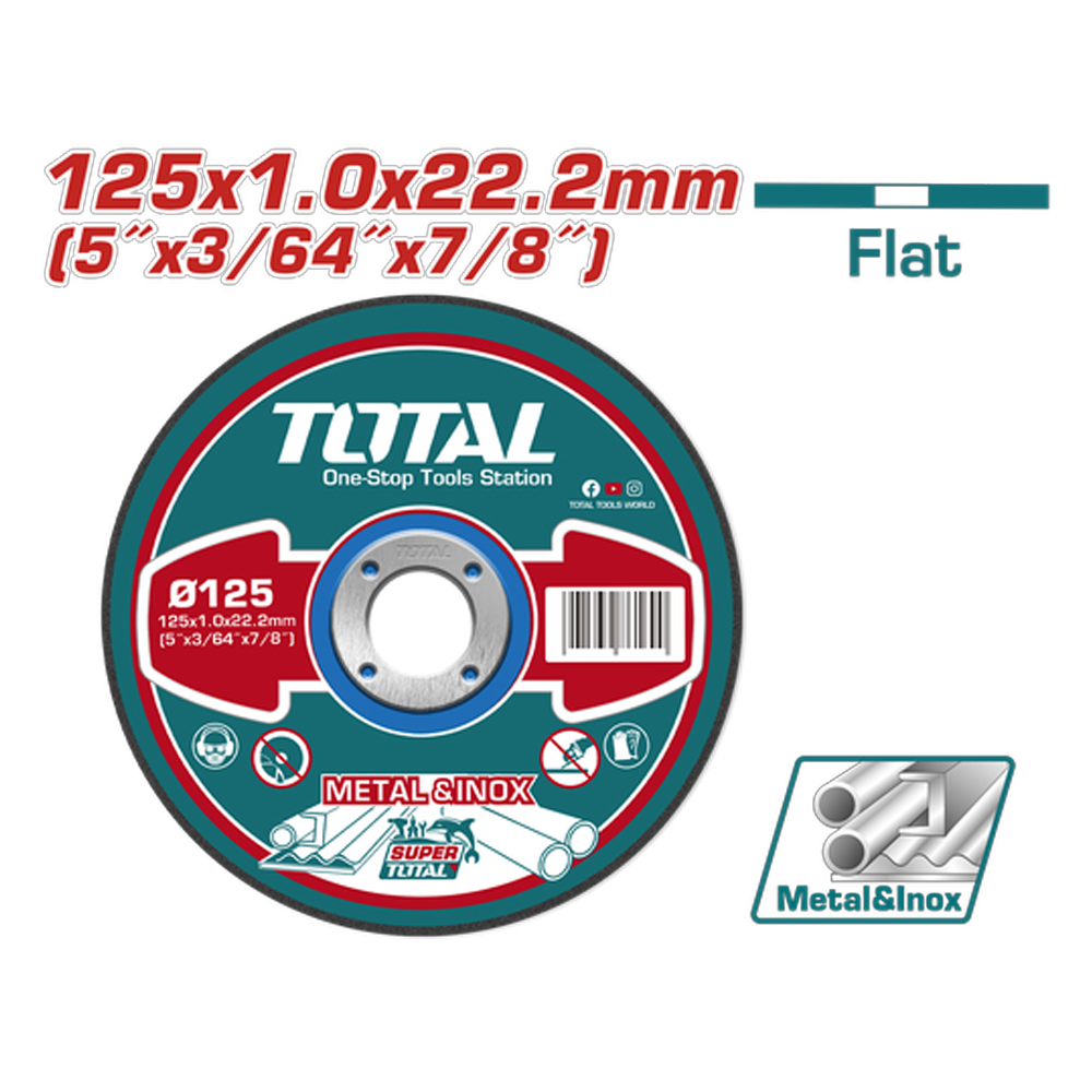 DISCO CORTE METAL/ACERO INOXIDABLE 5" SUPER TOTAL (TAC2101251)