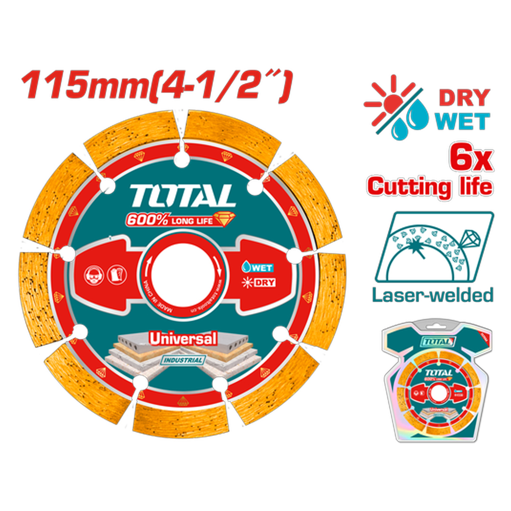 DISCO DIAMANTADO SEGMENTADO 4 1/2" INDUSTRIAL SUPER TOTAL (TAC2171151)