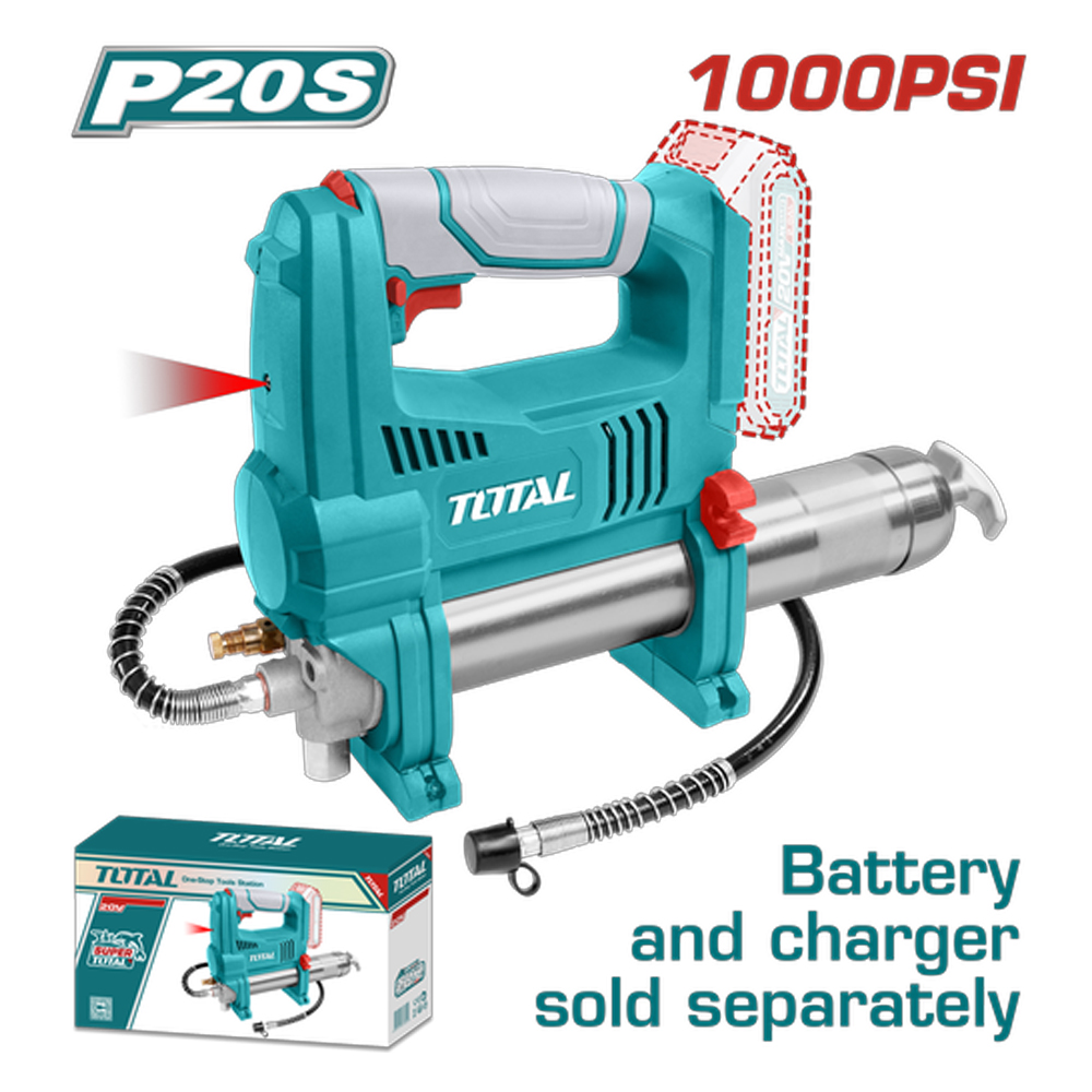 ENGRASADORA INALMBRICA 30" 20V 10000 PSI CAPACIDAD 453G INDUSTRIAL NO INCLUYE BATERIA Y CARGADOR TOTAL (TGGLI2010)