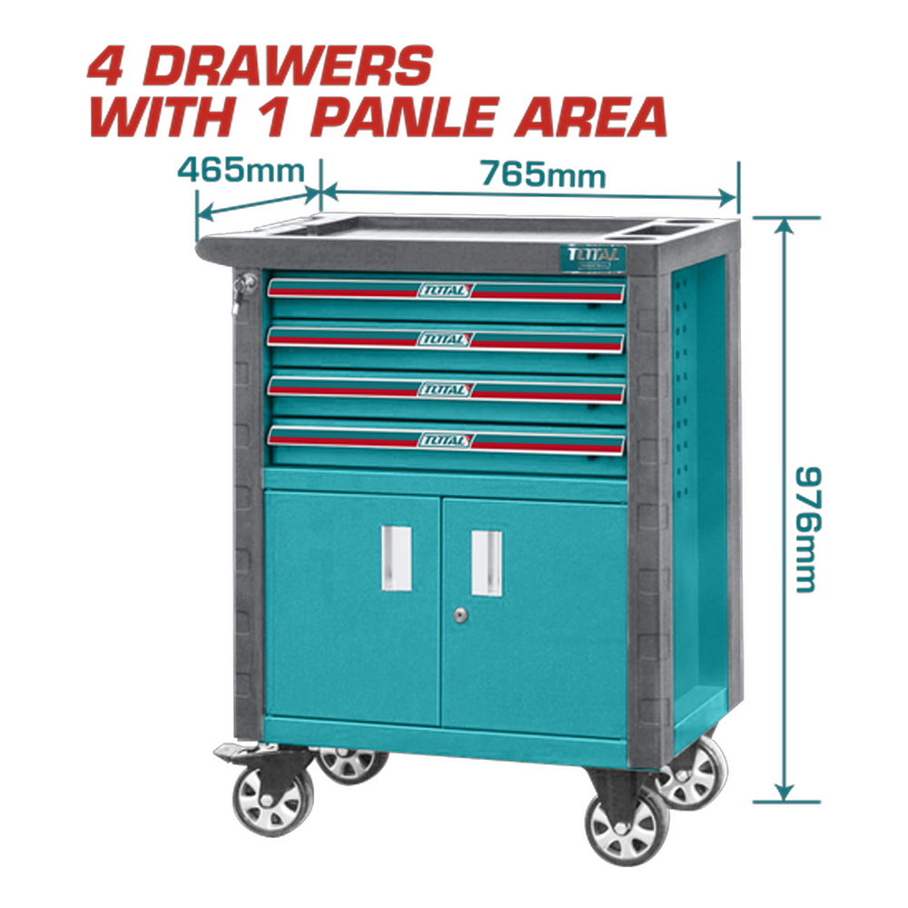 GABINETE DE 4 BANDEJAS CON RODACHIN (765*465*976MM) INDUSTRIAL SUPER TOTAL (THRC01041)