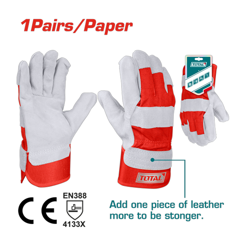 GUANTE CARNAZA REFORZADO 10.5" SUPER TOTAL (TSP14101)