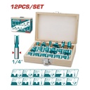 JUEGO DE 12 FRESAS PARA RUTEADORA 1/4 SUPER TOTAL (TACSR0104121)