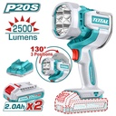 LAMPARA DE TRABAJO INALAMBRICA 20V 2500 LUMENES INCLUYE 2 BATERIAS 2.0 AH Y CARGADOR INDUSTRIAL SUPER TOTAL (UTWLI20887)