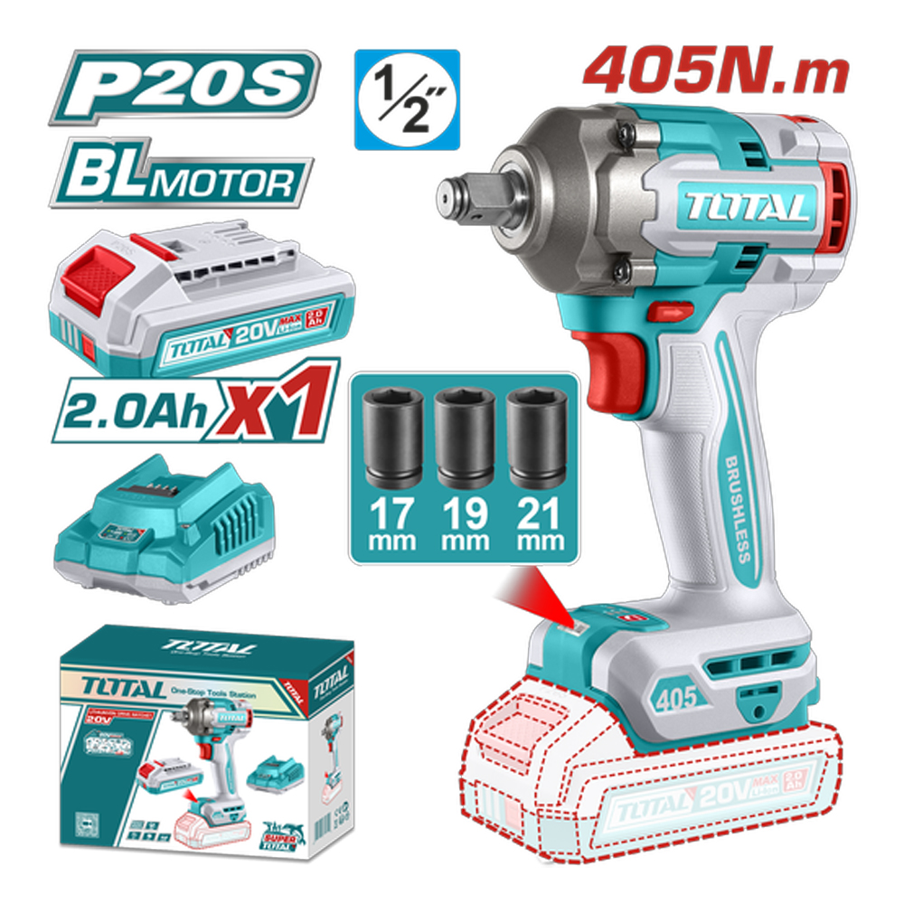 PISTOLA IMPACTO INALAMBRICA 1/2 20V (UTIWLI20455)