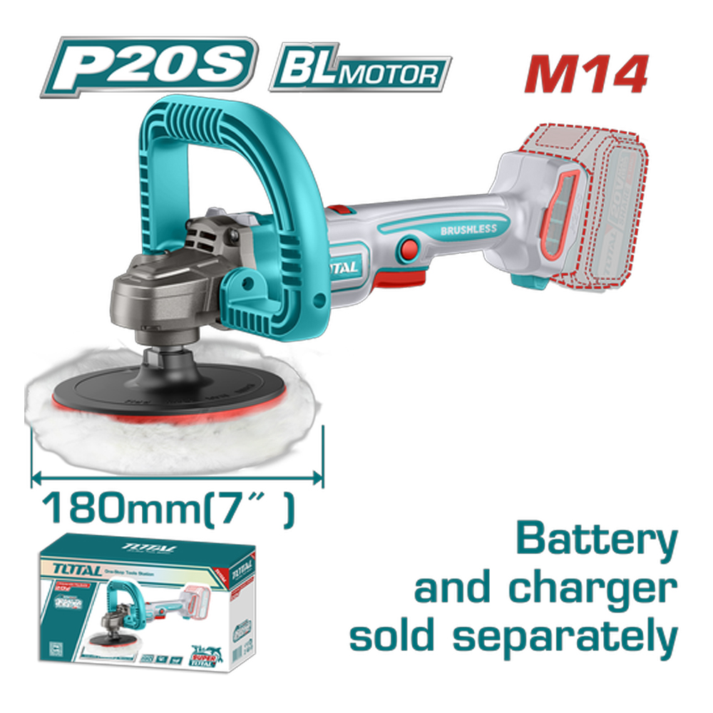 POLICHADORA INALAMBRICA 7" INDUSTRIAL 20V BATERIA Y CARGADOR NO INCLUIDO V/VARIABLE INDUSTRIAL SUPER TOTAL (TAPLI2018)