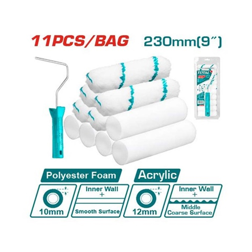 RODILLO FELPA 4 CON 5 REPUESTOS DE ESPUMA Y 5 DE FELPA TOTAL (THT81121001)