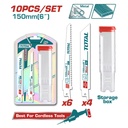 SET DE SEGUETA SIERRA SABLE  6" X10PCS PARA METALES TOTAL (TAC521002)