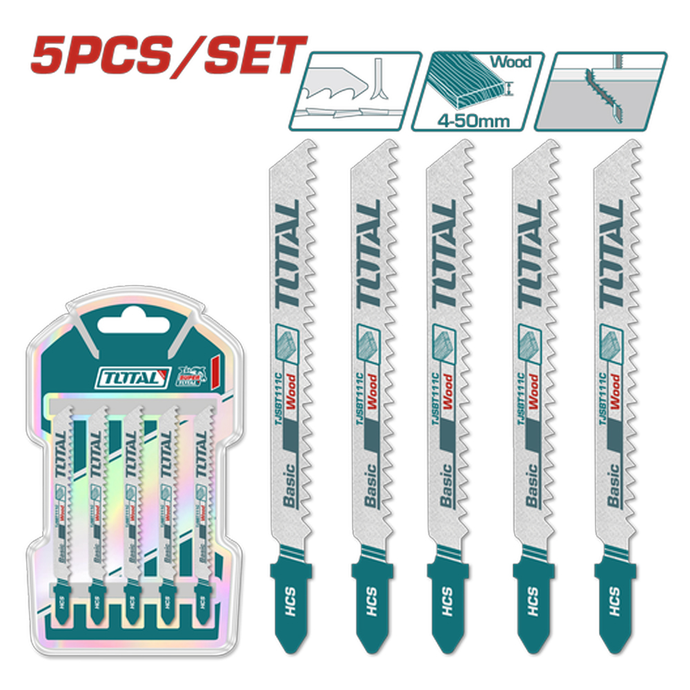 SET DE SEGUETA SIERRA SABLE  X5PCS PARA MADERA  SUPER TOTAL (TJSBT111C)