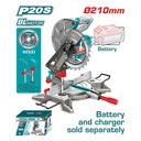 SIERRA ACOLILLADORA (INGLETEADORA) INALAMBRICA 8" INDUSTRIAL BATERIA Y CARGADOR NO INCLUIDO TOTAL (TMSLI2021)