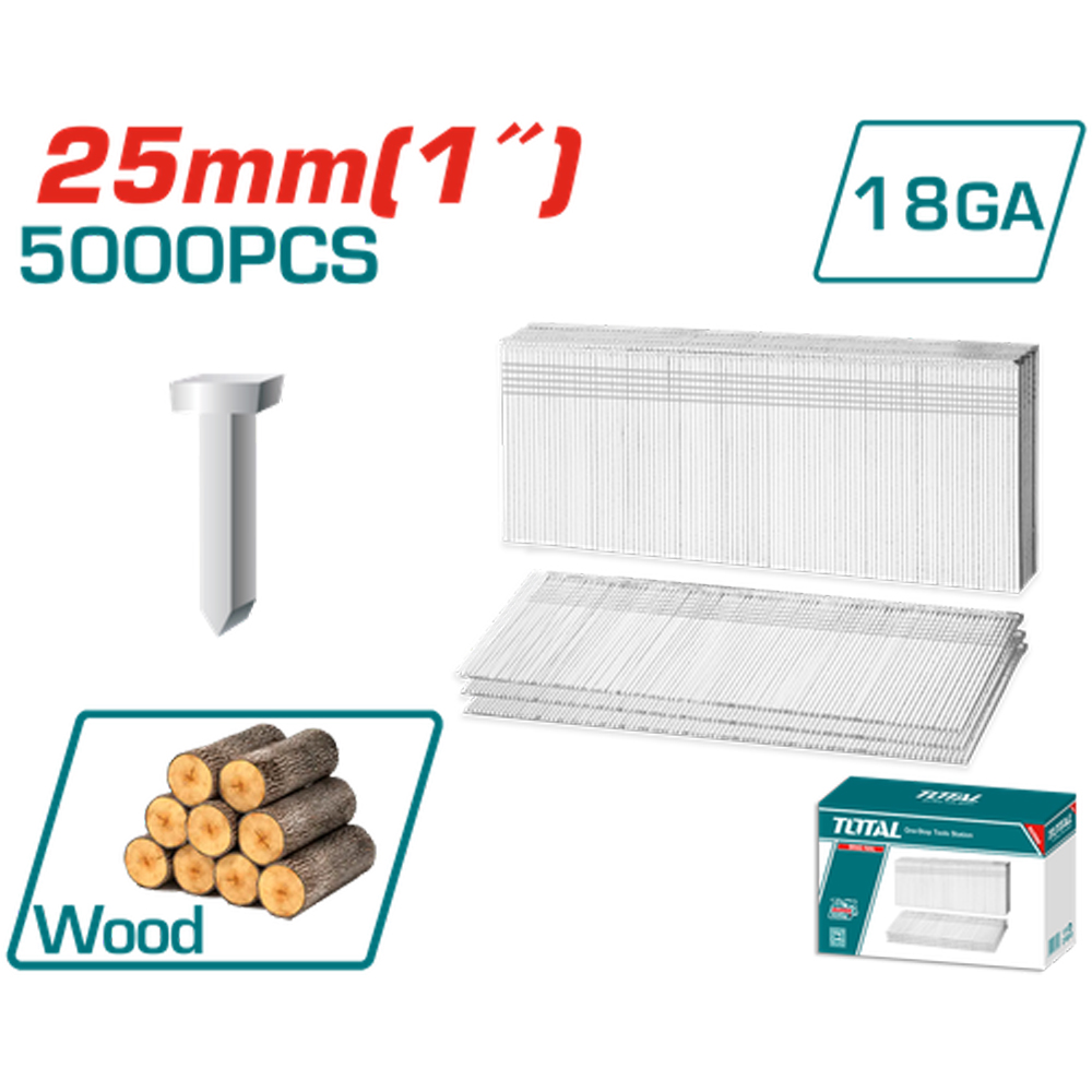 CLAVILLO 25MM PARA GRAPADORA NEUMATICA 5000PZS TOTAL (TAC918251)