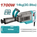 DEMOLEDOR SDS HEX 1700W 60 JOULES  INCLUYE DOS CINCELES CAJA PLASTICA INDUSTRIAL SUPER TOTAL (UTH217088)