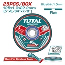 DISCO CORTE METAL/ACERO INOXIDABLE 5" JUEGO X 25 PCS TOTAL  (TAC21012525)