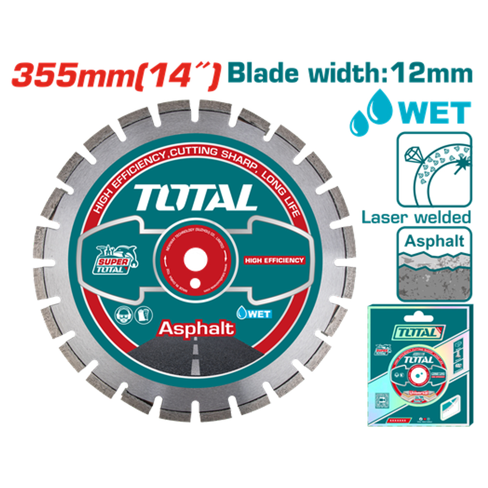 DISCO DIAMANTADO SEGMENTADO 14" ASFALTO INDUSTRIAL SUPER TOTAL (TAC2113553)