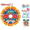 DISCO DIAMANTADO SEGMENTADO 7" UNIVERSAL CORTE EN SECO Y HUMEDO INDUSTRIAL SUPER TOTAL (TAC2171801)