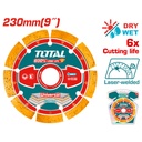 DISCO DIAMANTADO SEGMENTADO 9" UNIVERSAL CORTE EN SECO Y HUMEDO INDUSTRIAL SUPER TOTAL (TAC2172301)