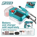 MOTO TOOL INALAMBRICO 20V 1/8'' INCLUYE 40 ACCESORIOS  BATERIA Y CARGADOR SE VENDEN POR SEPARADO SUPER TOTAL (TMGLI2001)