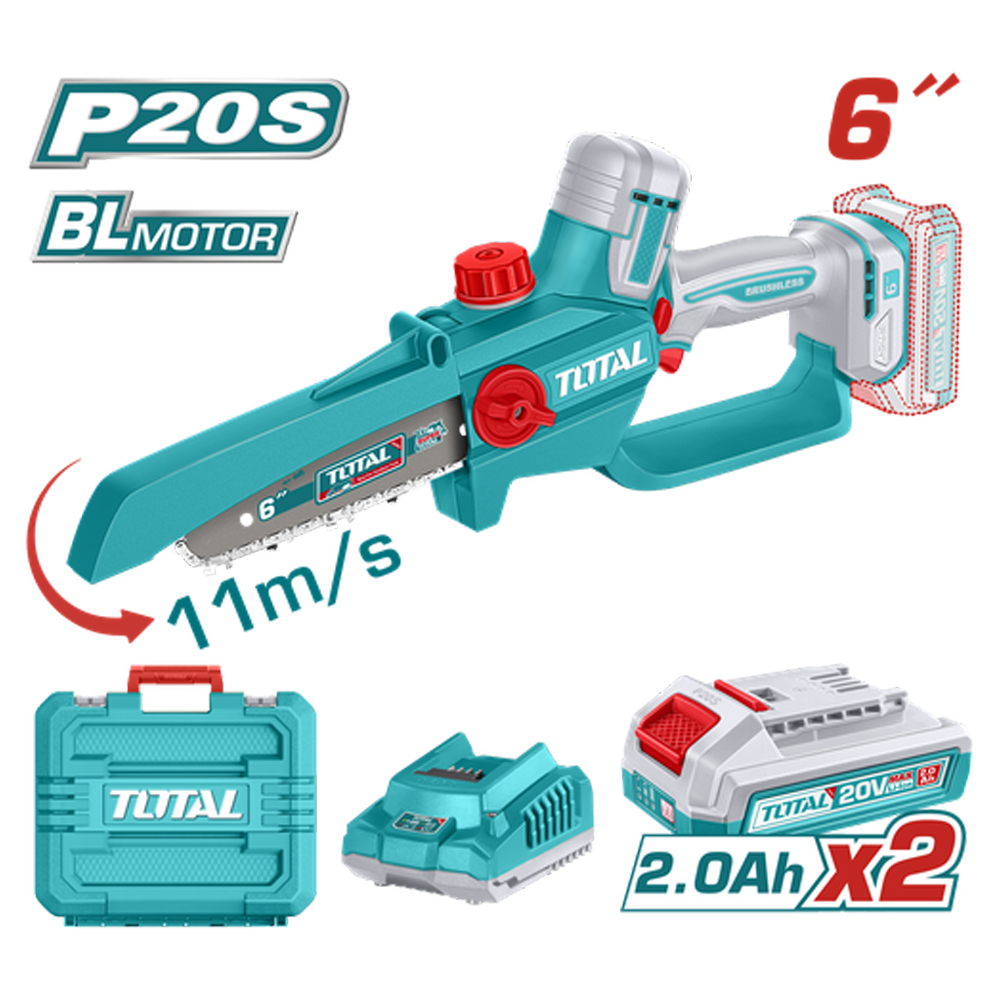 SIERRA MINI INALAMBRICA 6"  20V INDUSTRIAL INCLUYE 2  BATERIA 2.0AH  Y CARGADOR  TOTAL (UTGSLI20662)