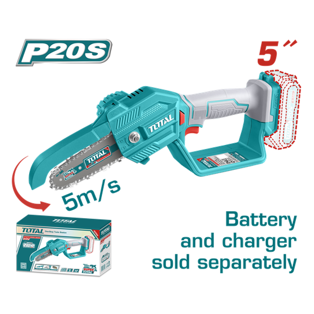 SIERRA MINI INALAMBRICA DE 5" 20V CARGADOR Y BATERIA NO INCLUIDO SUPER TOTAL (TGSLI2058)