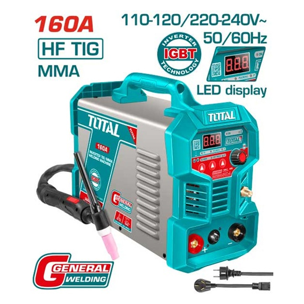 SOLDADOR INVERSOR DIGITAL 160A (HF-TIG-MMA) 110-220V  TOTAL (UTIG16058)