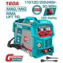 SOLDADOR INVERSOR DIGITAL 160A (MAG-MIG-MMA-LIFT TIG) 110-220V  TOTAL (UTMGT16058)