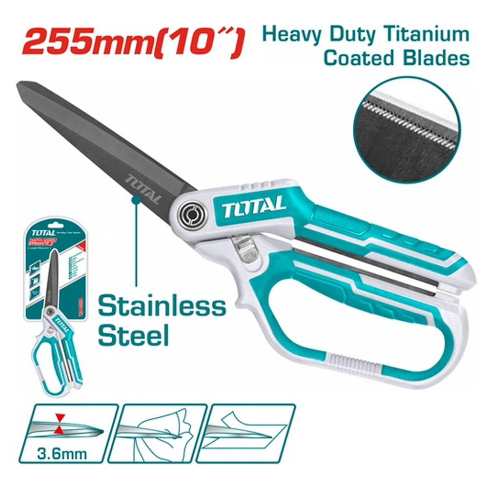 TIJERA 10" ACERO INOXIDABLE MANGO ERGONOMICO INDUSTRIAL SUPER TOTAL (THSCRS832558)