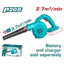 SOPLADORA INALAMBRICA 20V  BATERIA Y CARGADOR SE VENDEN POR SEPARADO (TABLI20028)