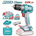 TALADRO INALAMBRICO 1/32 3/8" 20V 52NM INCLUYE 2 BATERIA DE 2.0AH, CARGADOR,47 ACCESORIOS TOTAL (UTDLI20453)