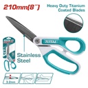 TIJERA 8" ACERO INOXIDABLE MANGO ERGONOMICO INDUSTRIAL SUPER TOTAL (THSCRS812108) 