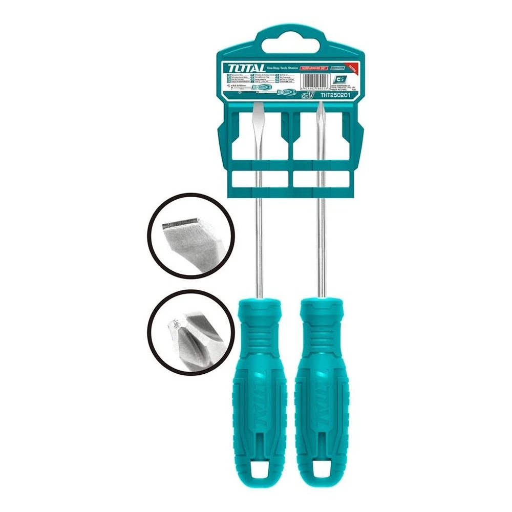DESTORNILLADOR 1/4X5 CROMO VANADIUM JUEGO X 2 PZS TOTAL (THTDC250201)