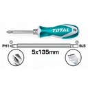 DESTORNILLADOR DOBLE PUNTA 2 EN 1 TOTAL (THT250226)