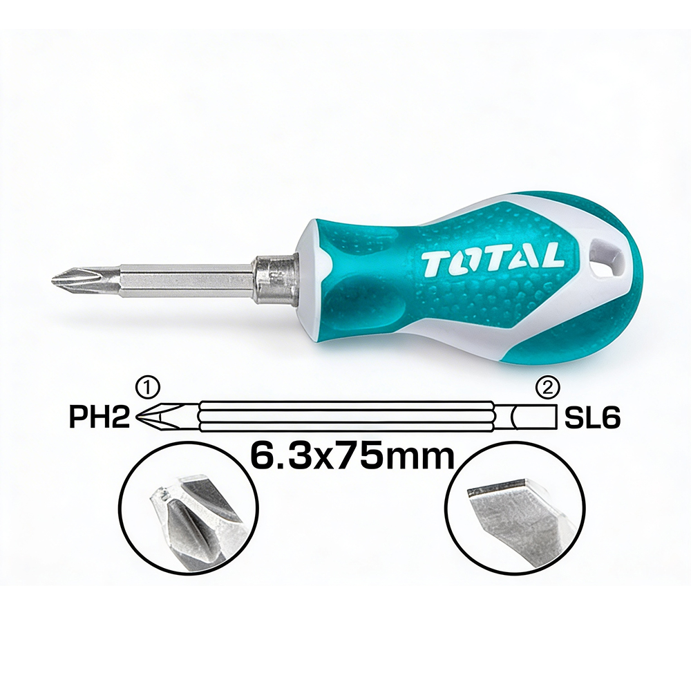 DESTORNILLADOR DOBLE PUNTA CROMO VANADIUM TOTAL (THT250216)
