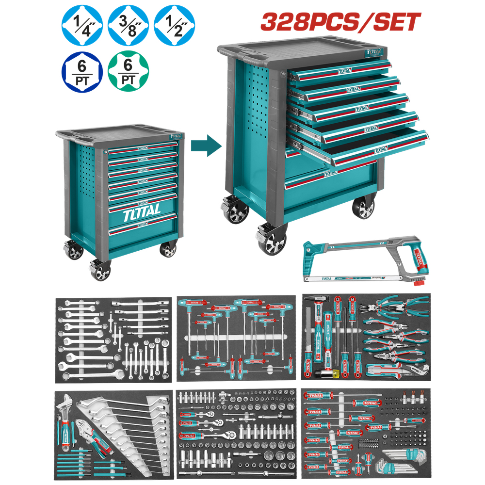 CAJA DE HERRAMIENTA CON 328 PZS INDUSTRIAL SUPER TOTAL (THPTCS73281)
