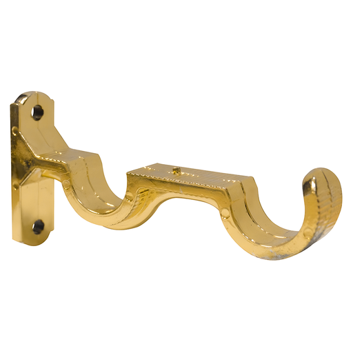 ACCESORIO CORTINERO SOPORTE MURO DOBLE DORADO DE 3/4 PAQ X 2 UDUKE