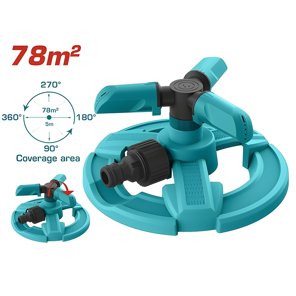 ASPERSOR ROTATIVO (3/4″) PARA JARDIN 3 SALIDAS SUPER TOTAL (THPS23602)