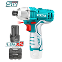 ATORNILLADOR DE IMPACTO INALAMBRICO 1/4 12V INCLUYE 2 BATERIAS Y CARGADOR CAJA PLASTICA TOTAL (UTIRLI1201)