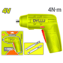 ATORNILLADOR INALAMBRICO 4V  4NM INCLUYE DOS PUNTA TALADRO DYLLU (DTCV4401)