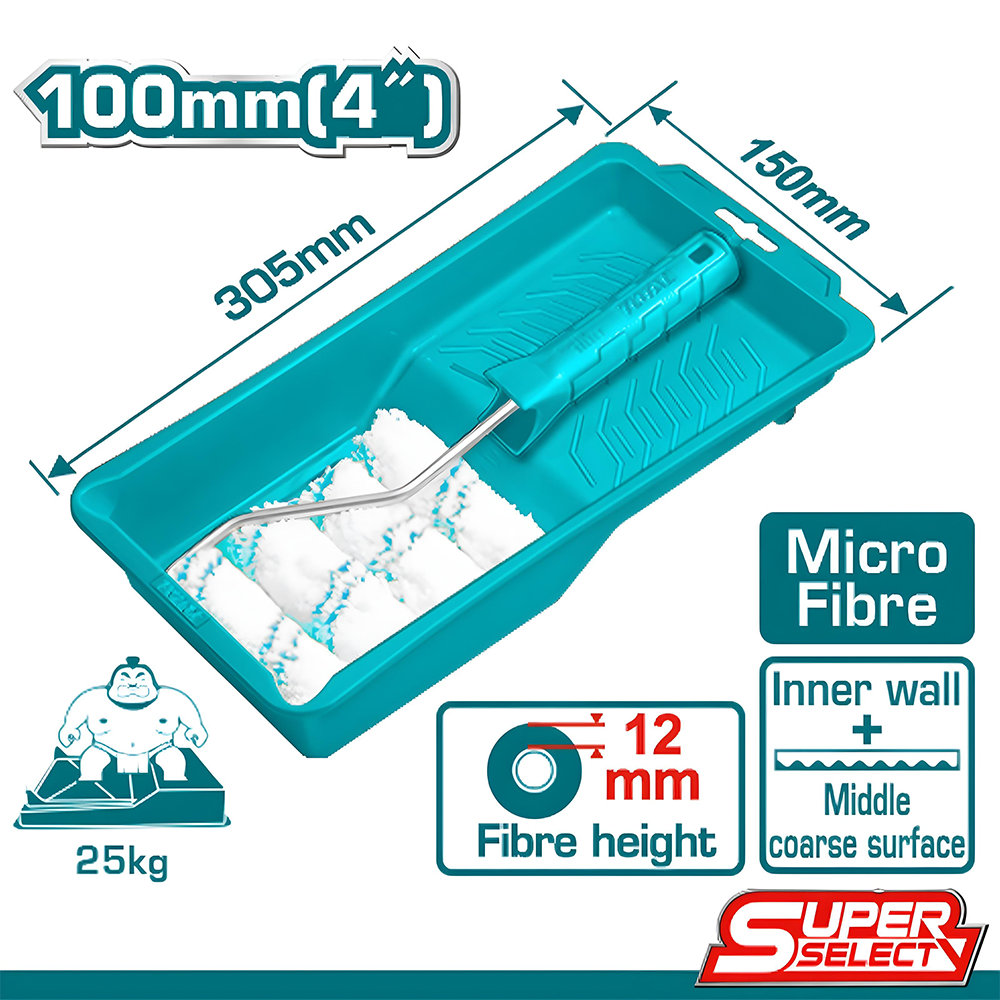 BANDEJA DE PINTAR 4 CON RODILLO Y 4 REPUESTOS SUPER SELECT TOTAL (THT811210061)