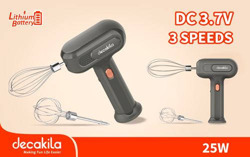 BATIDORA INALAMBRICA 3 VELOCIDADES  25W 3.7V CARGA TIPO C DECAKILA (KMMX018G)