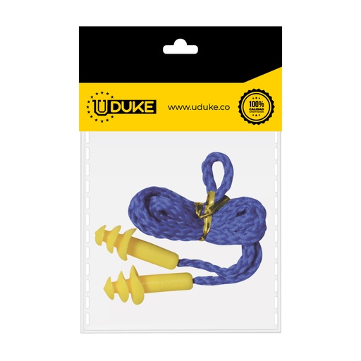 TAPA OIDOS CUERDA DE HILO AZUL PQT X 1 UDUKE